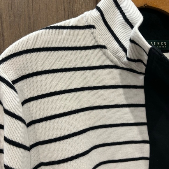 Lauren Ralph Lauren 2X Knit Pullover Mock Neck Henley Silver Buttons Top - Picture 3 of 11